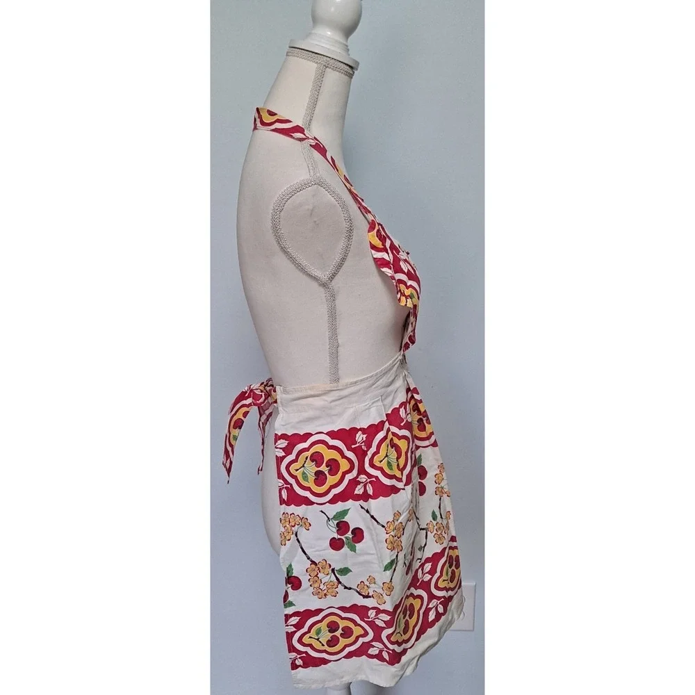 Vintage‎ Apron 1950's Style Heart Shape With Cherries
